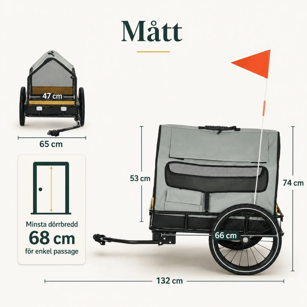 PawHut 3-i-1 Cykelvagn för Hund storlek - Djurslottet