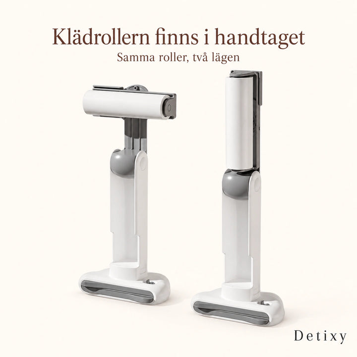 Detixy pälsborste med klädrollern utfälld i två lägen