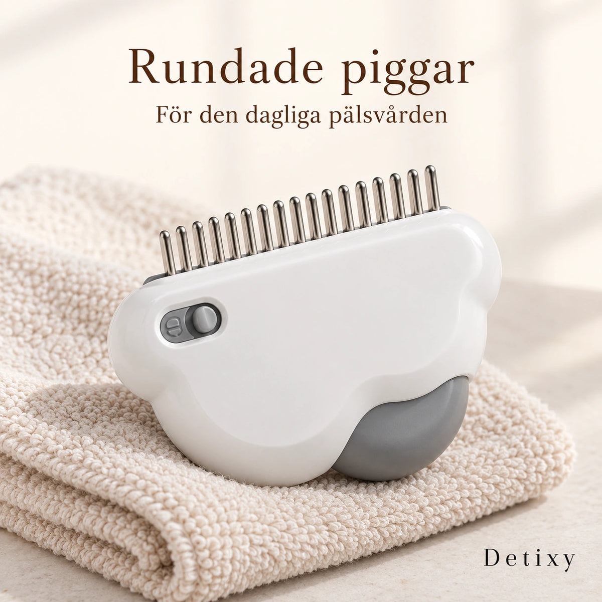 Detixy borsthuvud med rundade metallpiggar
