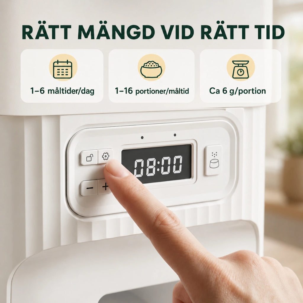 Panel för 1 till 6 måltider per dag och 1 till 16 portioner per måltid - Djurslottet