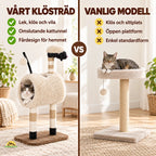 PawHut Klösträd i Fårdesign jämfört med vanlig modell – Djurslottet