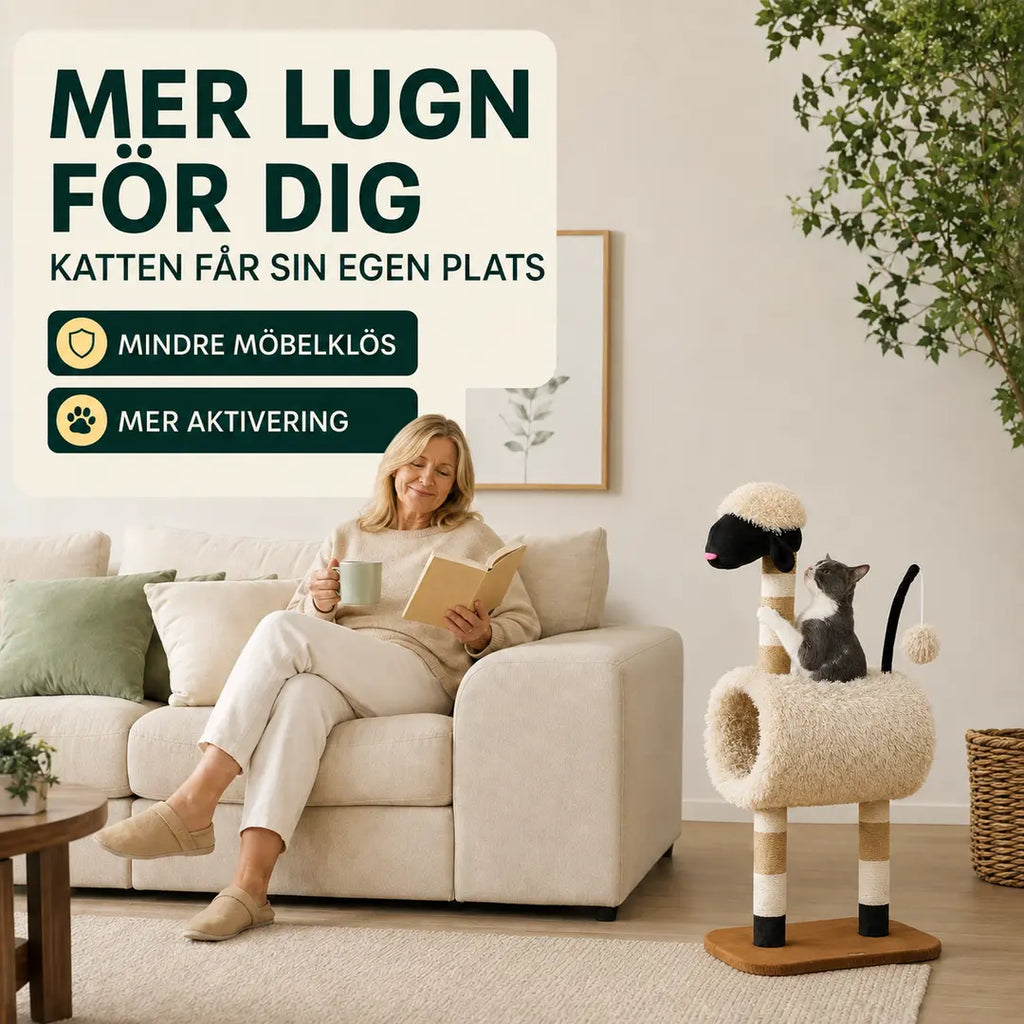 PawHut Klösträd i Fårdesign ger lugn hemma – Djurslottet