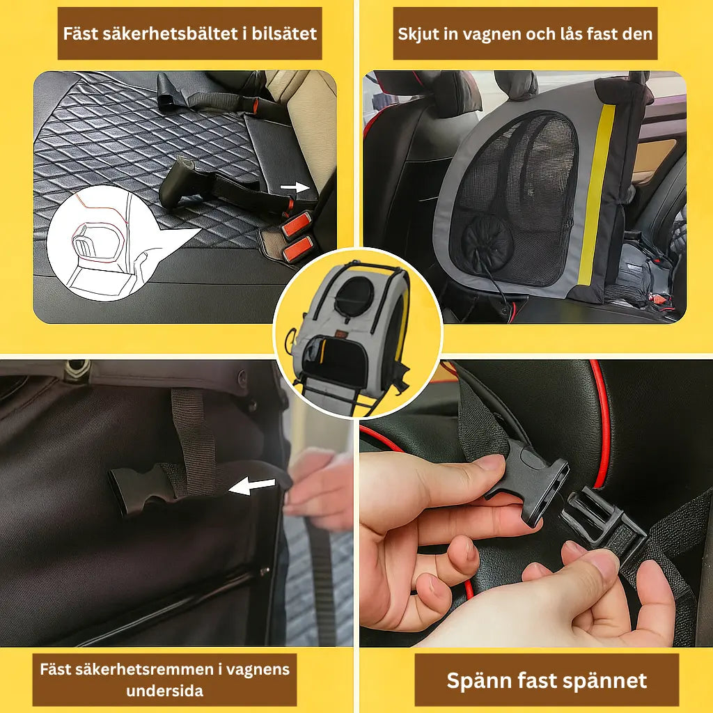 fast sakerhetsbaltet i bilsatet -  djurvagn - Djurslottet