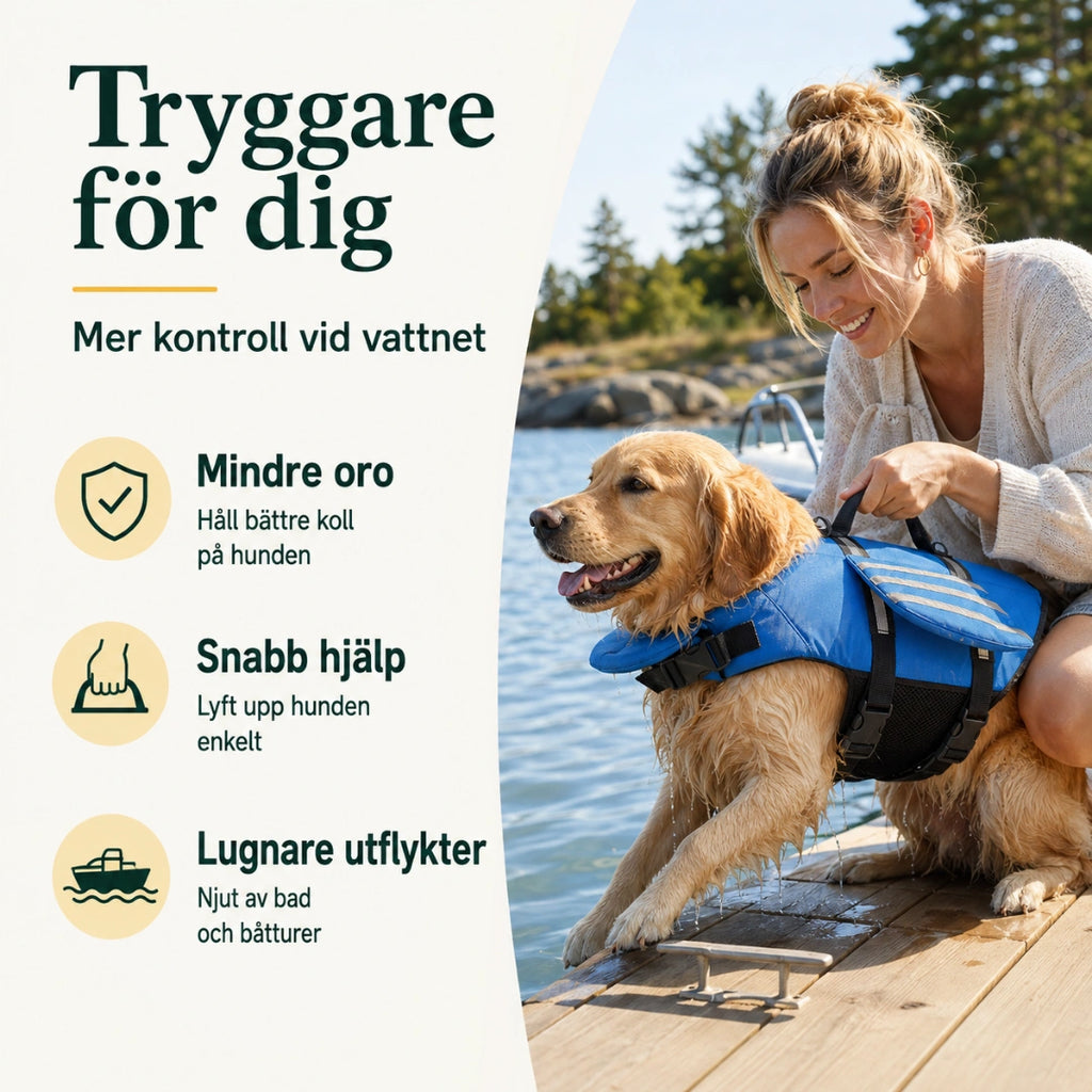 Tryggare vattenlek med bättre kontroll över hunden - Djurslottet