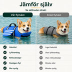 Vår flytväst jämförd med en enkel flytväst - Djurslottet