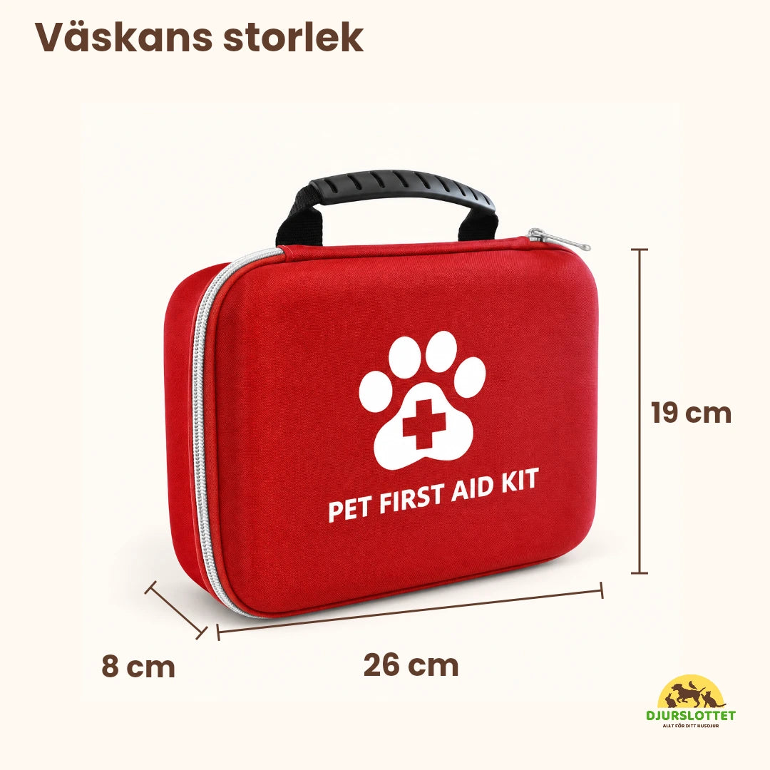 Första Hjälpen-kit – Väskans mått 26 × 19 × 8 cm – Djurslottet