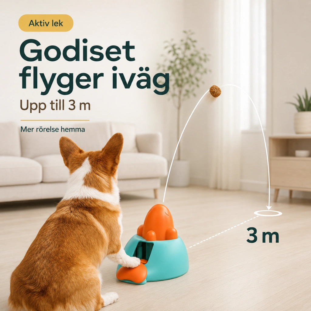 Clicker godiskastare skjuter godiset upp till 3 meter - Djurslottet