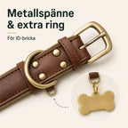Tagley läderhalsband med extra liten D-ring - Djurslottet