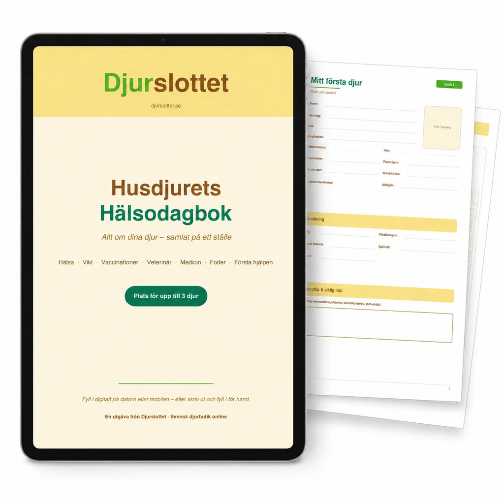 Husdjurets Hälsodagbok som ifyllbar PDF för hund och katt - Djurslottet