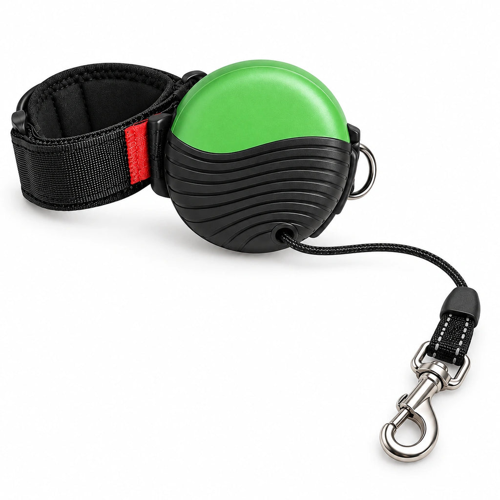 Handsfree Hundkoppel för Handleden – grönt handledskoppel med rem och karbinhake – Djurslottet