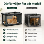 Hopfällbar hundbur sedd från sidan - Djurslottet