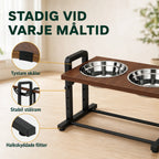 PawHut Upphöjd Hundskål med stålram och halkskyddade fötter - Djurslottet
