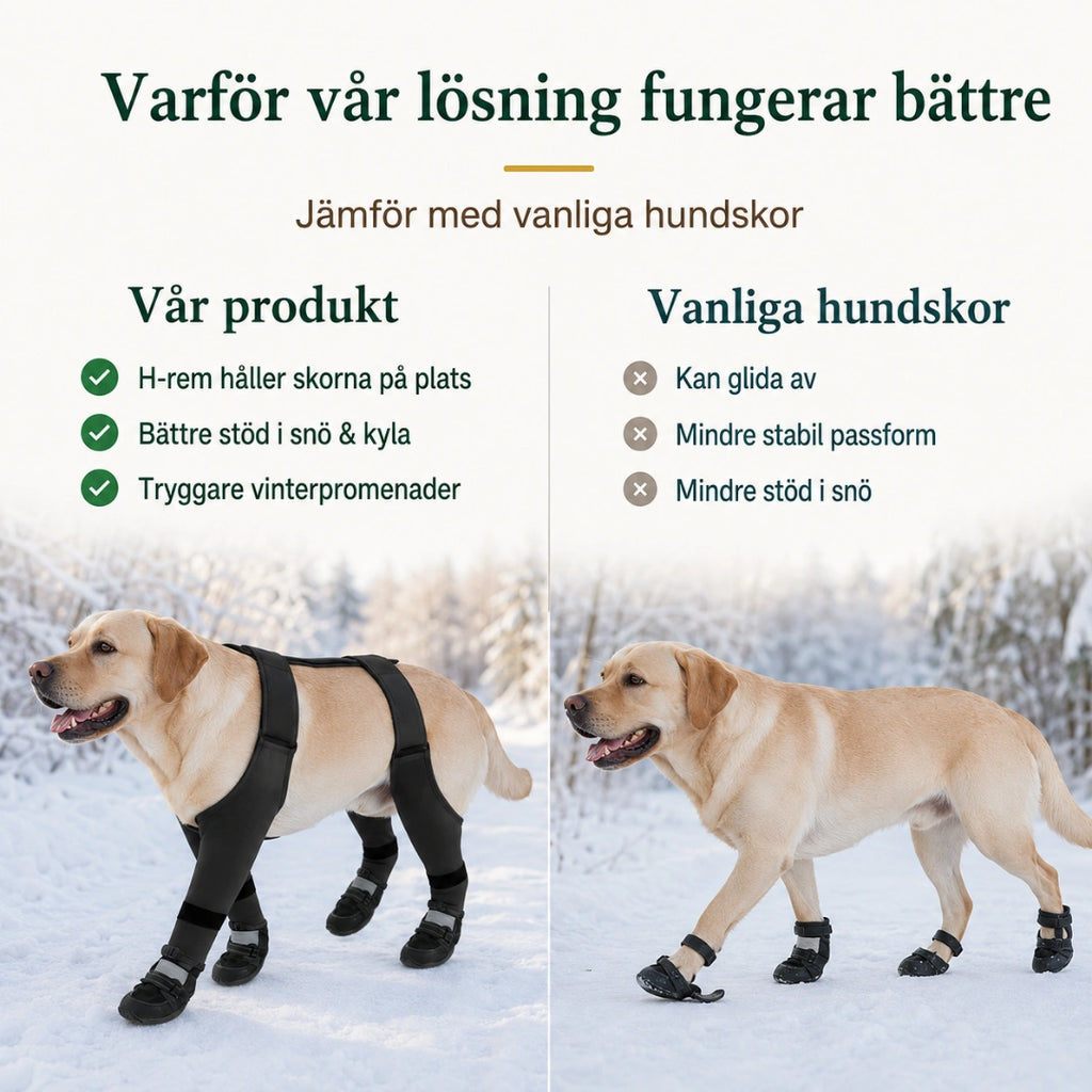 Våra hundskor med H-rem jämförda med vanliga hundskor - Djurslottet