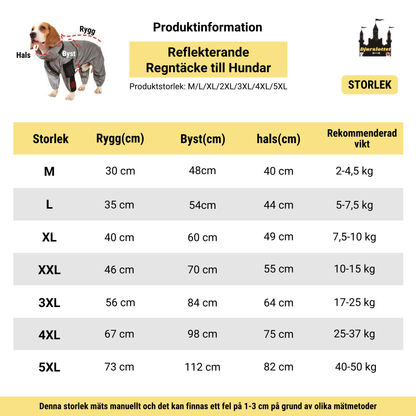 Reflekterande Regntäcke till Hundar
