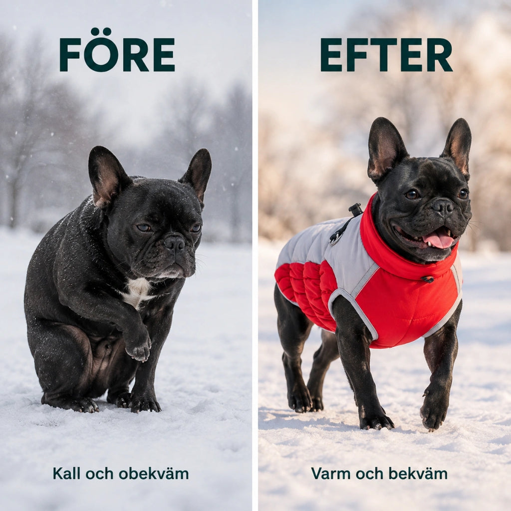 Före och efter med Nordvarm Vinterjacka i kylan - Djurslottet