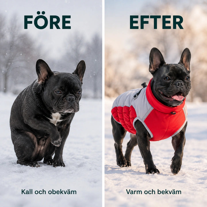 Före och efter med Nordvarm Vinterjacka i kylan - Djurslottet