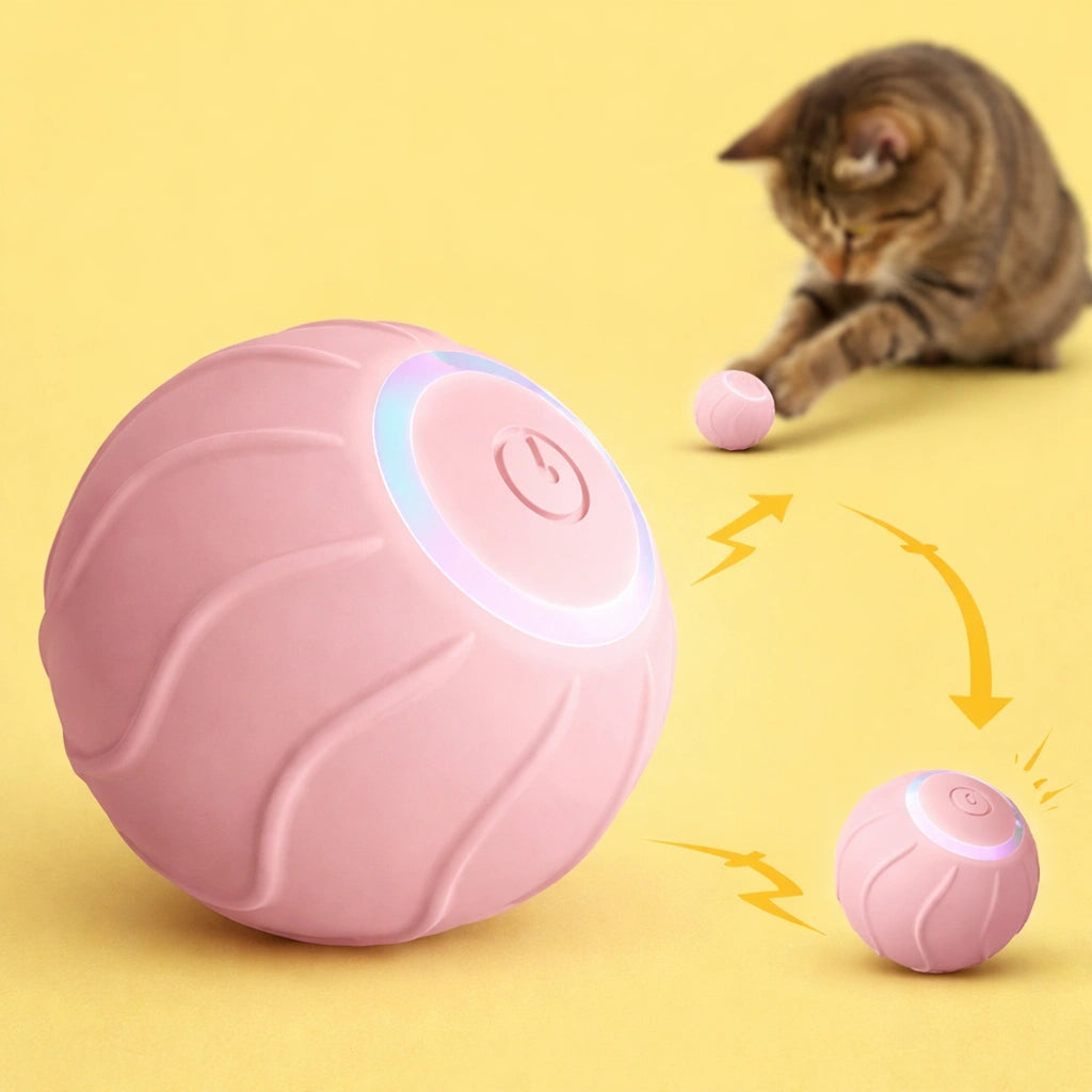 Jumping Ball för Katt i rosa - hoppar och byter riktning - Djurslottet
