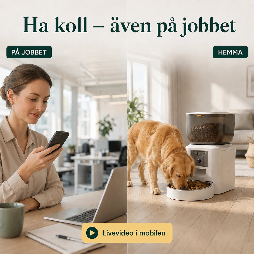Livevideo från foderautomaten i mobilen medan du är på jobbet - Djurslottet
