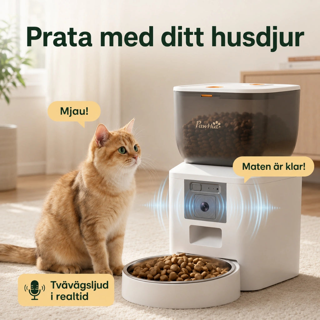Tvåvägsljud i realtid så du kan prata med katten - Djurslottet