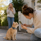 Upphittare skannar QR-koden på kattens halsband - Djurslottet