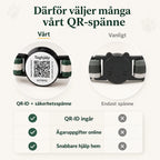 Vårt QR-spänne jämfört med ett vanligt katthalsband - Djurslottet