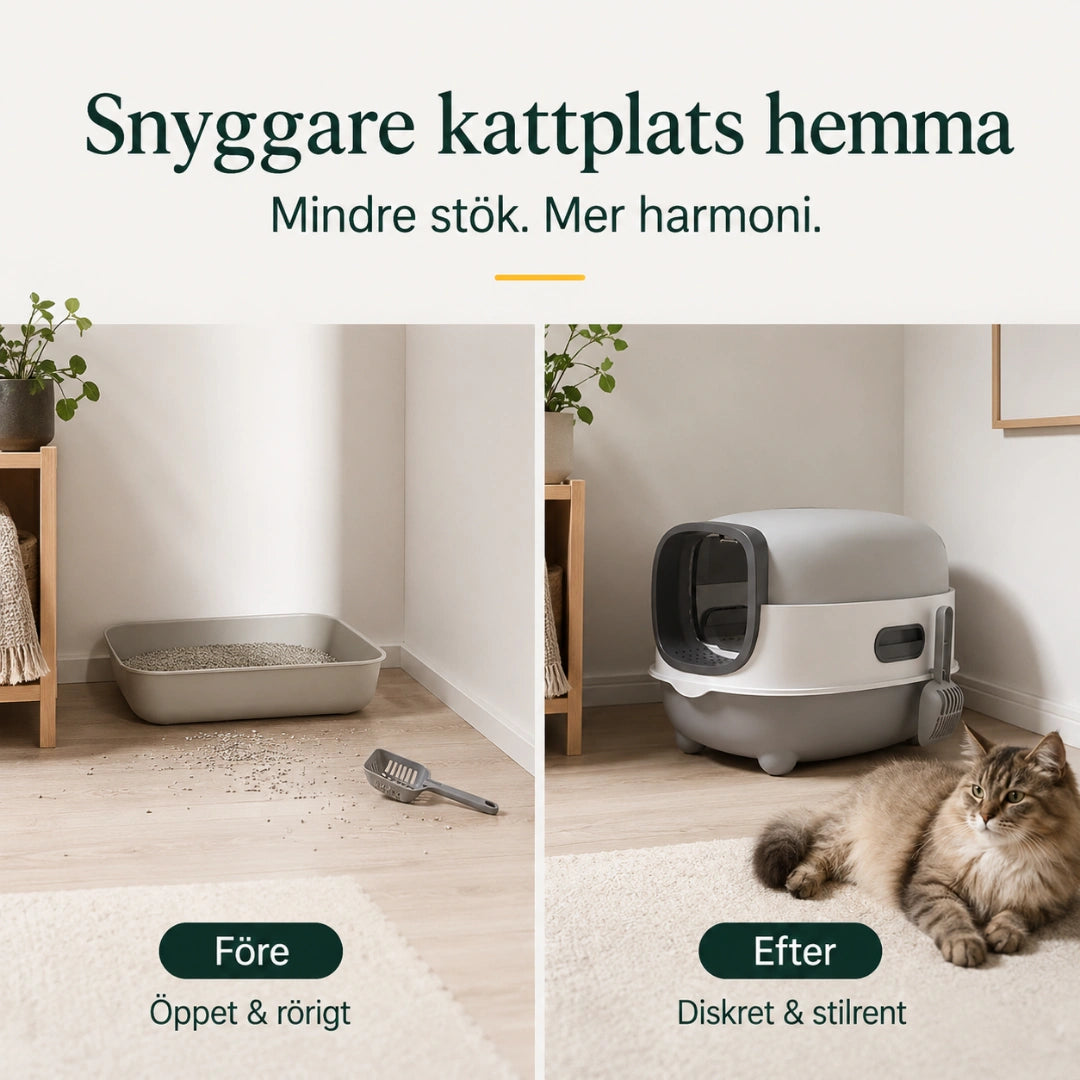 BingoPaws Stor kattlåda med tak i hemmet - Djurslottet