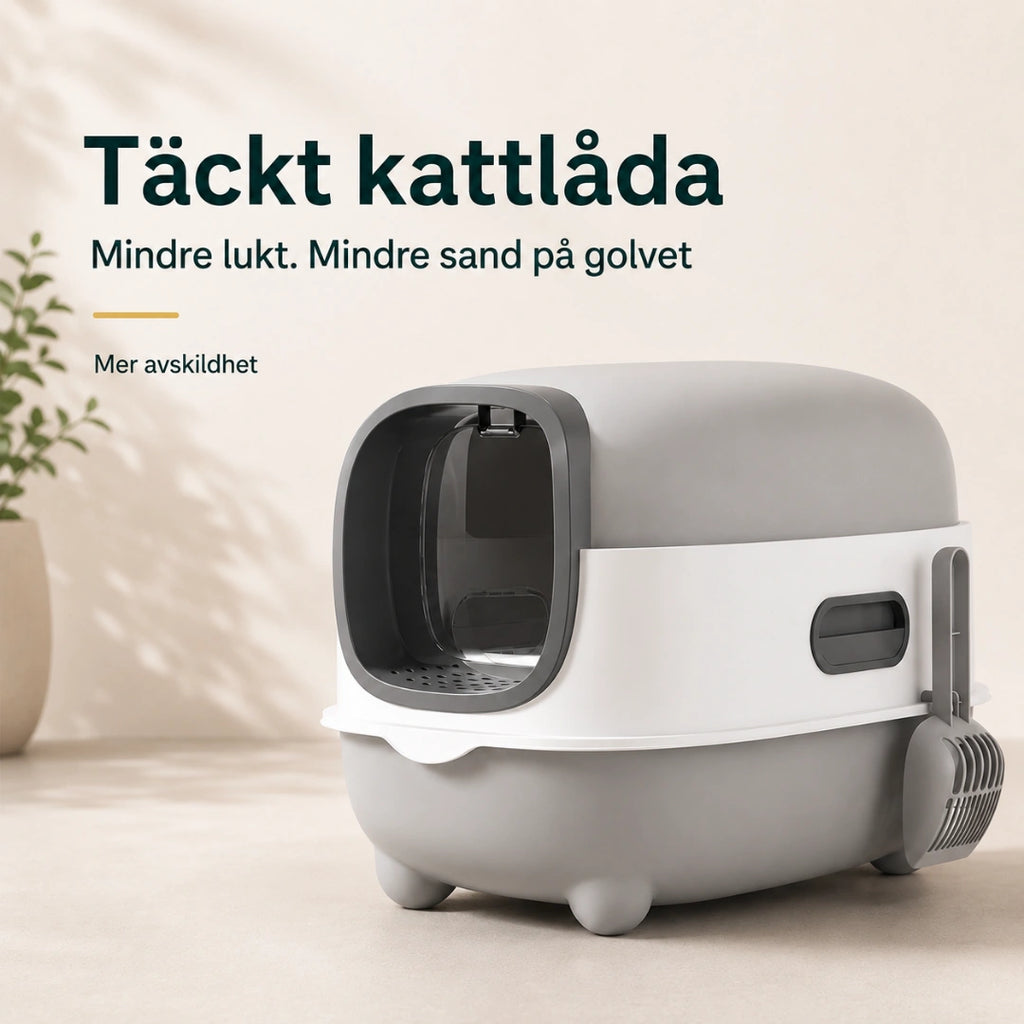 BingoPaws Stor kattlåda med tak ger katten avskildhet - Djurslottet