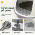 BingoPaws Stor kattlåda med tak ger mindre kattsand på golvet - Djurslottet