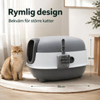 BingoPaws Stor kattlåda med tak rymlig för större katter - Djurslottet