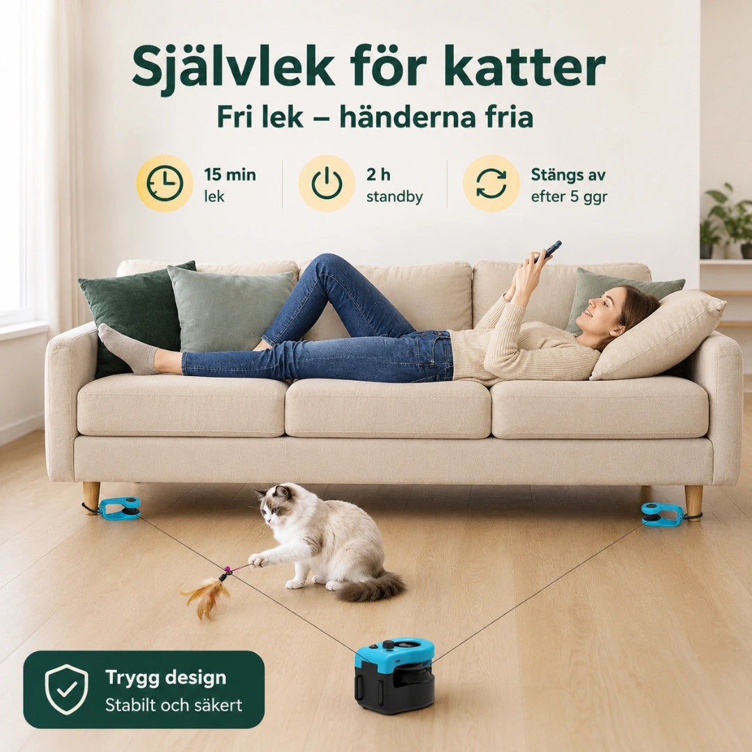 Purrnivo Automatisk Snörleksak för fri lek - Djurslottet