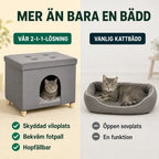 PawHut Katthus och Sittpuff 2-i-1 – Jämfört med en vanlig öppen kattbädd – Djurslottet