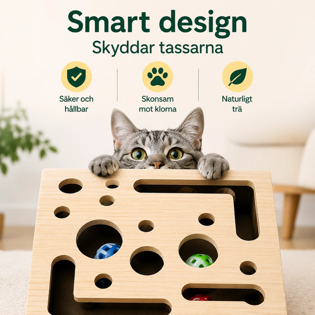 Smart design som skyddar tassarna i kattpussel - Djurslottet