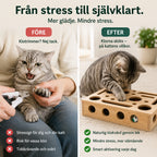 Katt leker i kattpussel av trä efter - Djurslottet