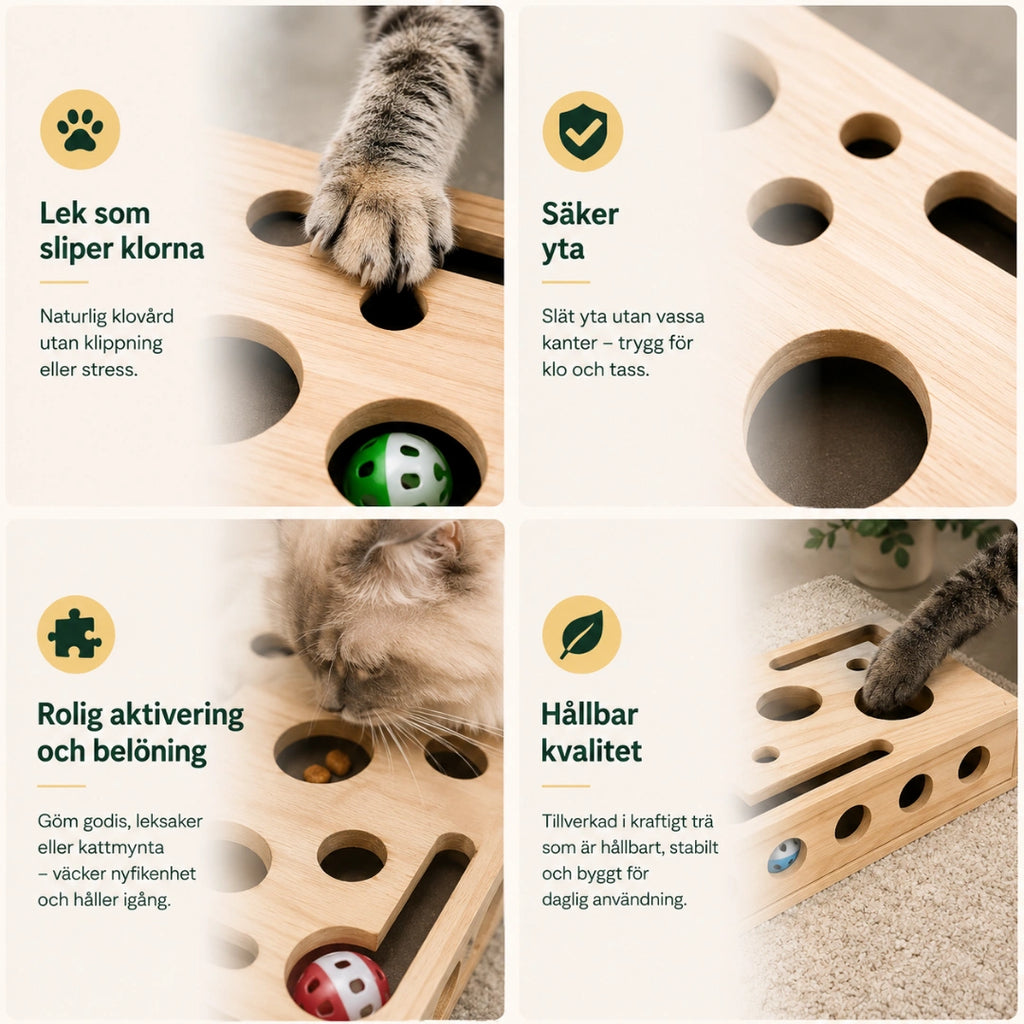 Lek som slipar klorna naturligt i kattpusslet - Djurslottet