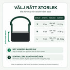 Storleksguide för DogHalo lyftsele med stödyta och remlängd - Djurslottet