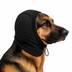 Öronskydd för hund i svart på schäfer, storlek XL - Djurslottet