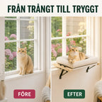 PawHut Fönsterbädd för Katt – Före och efter från trång fönsterbräda till trygg viloplats – Djurslottet