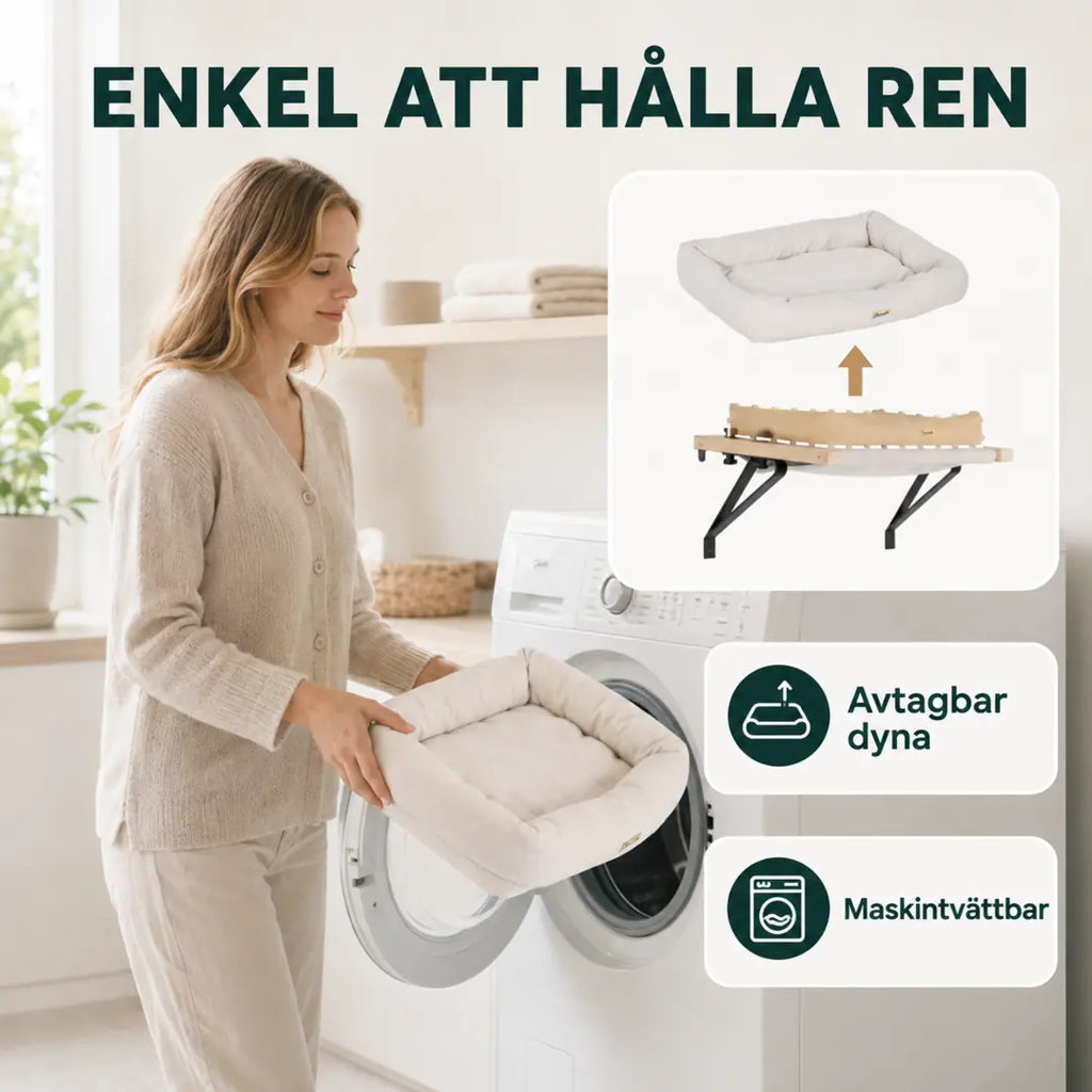 PawHut Fönsterbädd för Katt – Med avtagbar och maskintvättbar dyna – Djurslottet