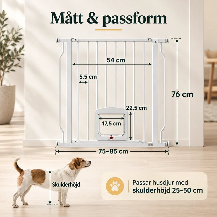 PawHut Hundgrind med Fyrvägs Kattlucka - Mått och passform - Djurslottet