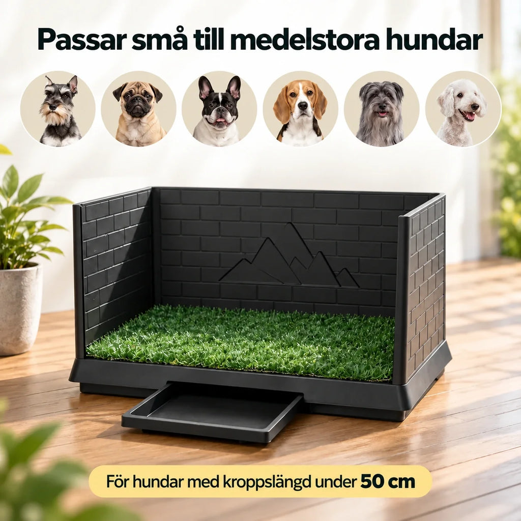 PawHut Hundtoalett med Skyddsväggar – kroppslängd under 50 cm – Djurslottet