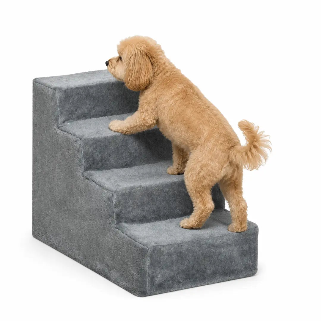PawHut Husdjurstrappa med 4 Steg – Och liten hund som går upp – Djurslottet
