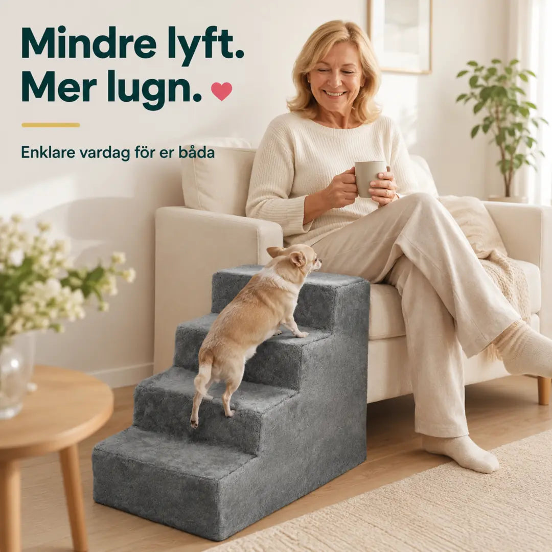 PawHut Husdjurstrappa med 4 Steg – PawHut Husdjurstrappa ger mindre lyft i vardagen – Djurslottet