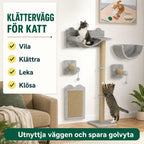 PawHut Klättervägg för Katt – I 5 Delar för vila klättring lek och klös – Djurslottet