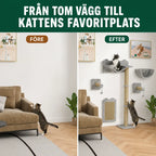 PawHut Klättervägg för Katt – I 5 Delar före och efter på tom vägg – Djurslottet
