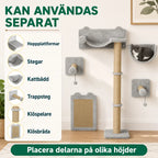 PawHut Klättervägg för Katt – I 5 Delar som placeras på olika höjder – Djurslottet