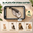 PawHut Rostfri Kattlåda 2-pack – 06 Rymlig kattlåda för katter upp till 8 kg – Djurslottet