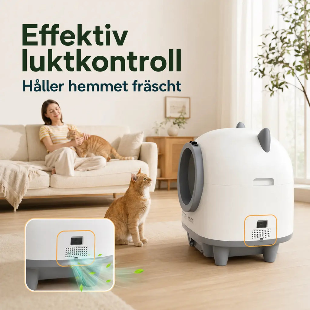 PawHut Självrengörande Kattlåda – Med doftbox mot dålig lukt – Djurslottet