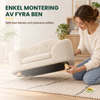 PawHut Husdjurssoffa på Träben när de fyra träbenen monteras