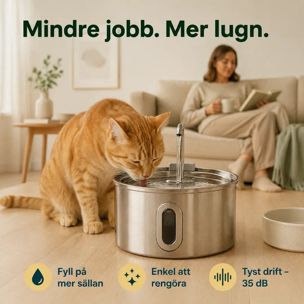 PawHut Vattenfontän för Katt 2,5 L – Ger mindre jobb i vardagen – Djurslottet