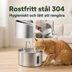 PawHut Vattenfontän för Katt 2,5 L – I 304 rostfritt stål – Djurslottet